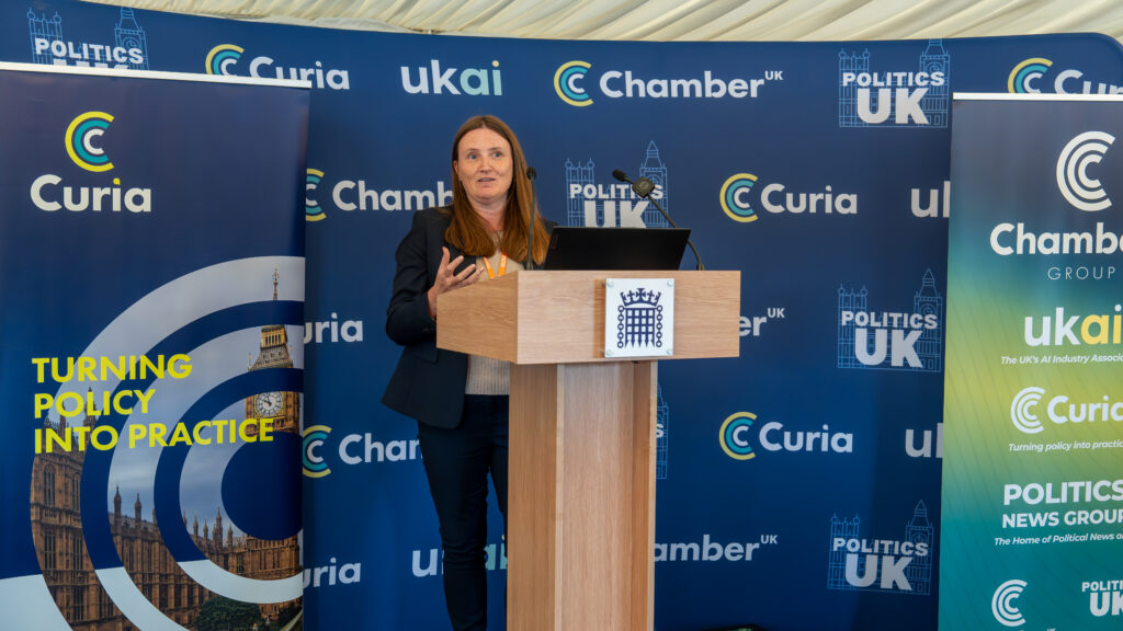 Chief Executive of UK Healthcare and Life Sciences Innovation (UKHLSI) member Be Caring, Sharon Lowrie has met with Baroness Casey to discuss ways in which her report into Social Care can improve care. (Photo: Chamber Group Parliamentary Showcase 2026).